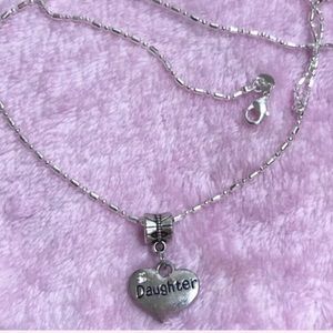 925 STERLING SILVER DAUGHTER CHARM PENDANT NECKLACE SET